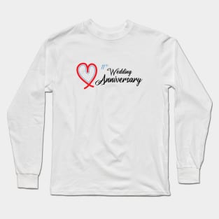11th Wedding Anniversary - Funny Gift 11 years Wedding Marriage Newest Long Sleeve T-Shirt